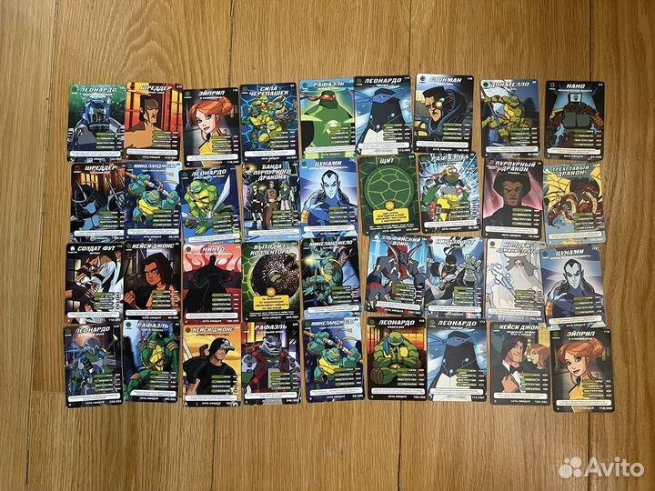 Карточки черепашки ниндзя боевая четверка