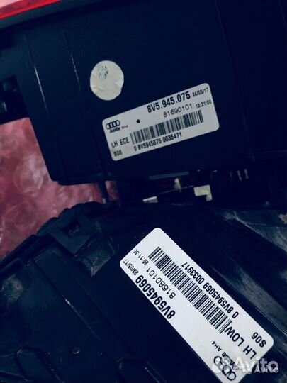 Задние фонари Audi A3 Sedan