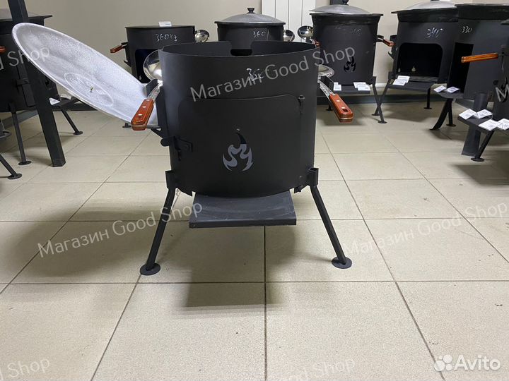 Печь под казан 12 л С дверкой