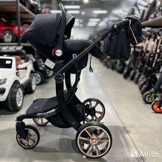 Коляска 3в1 Новая Кожа Стиль (Black качество)