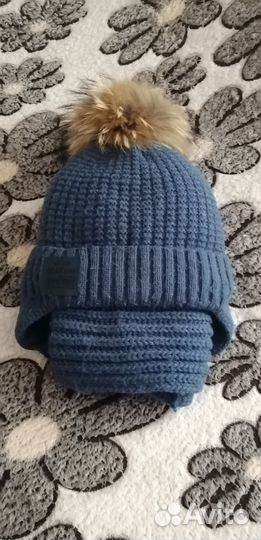 Комплект шапка и шарф для мальчика зима