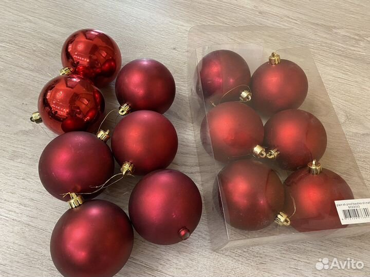 Новогодние шары красные