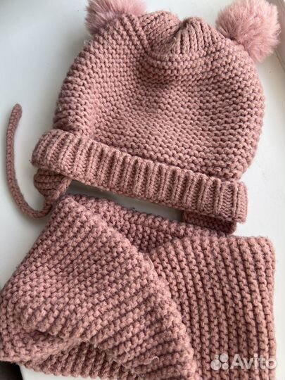 Шапка и снуд для девочки zara