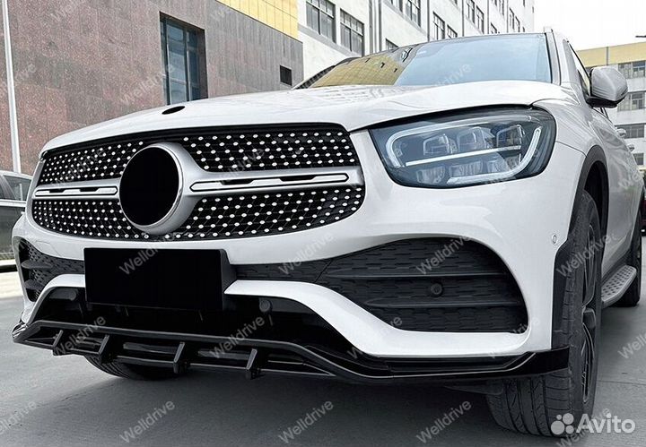 Юбка передняя Mercedes GLC X253 AMG черная