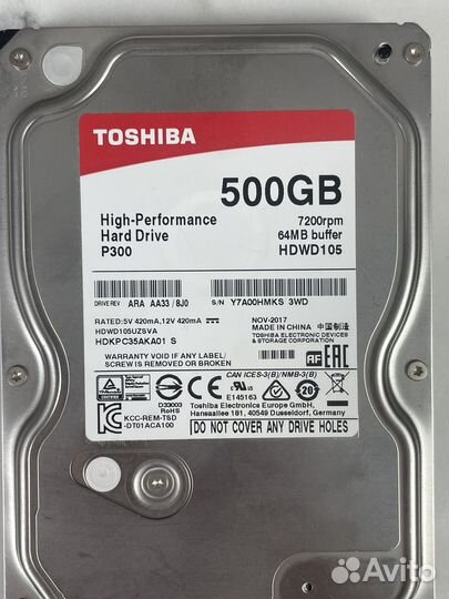 Жесткий диск Toshiba P300 500GB 3.5
