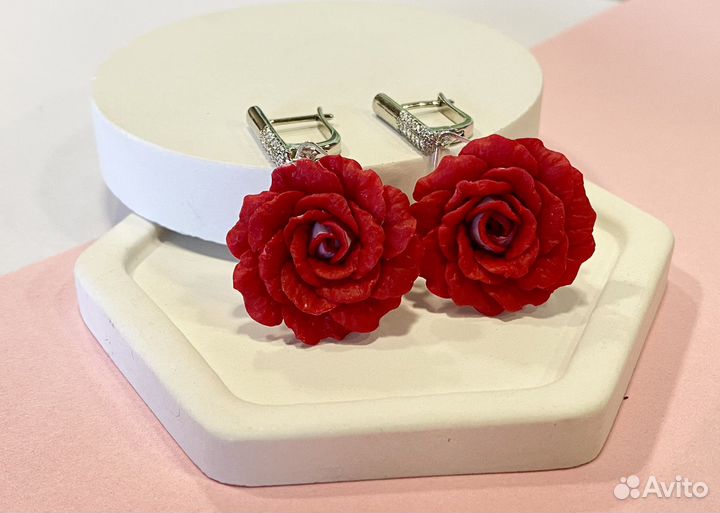 Серьги роза
