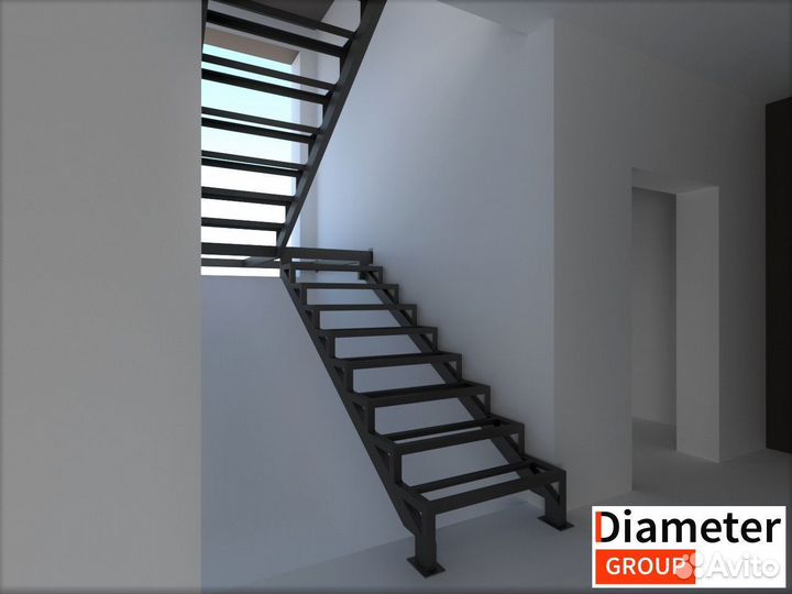 Производство П образной лестницы от завода