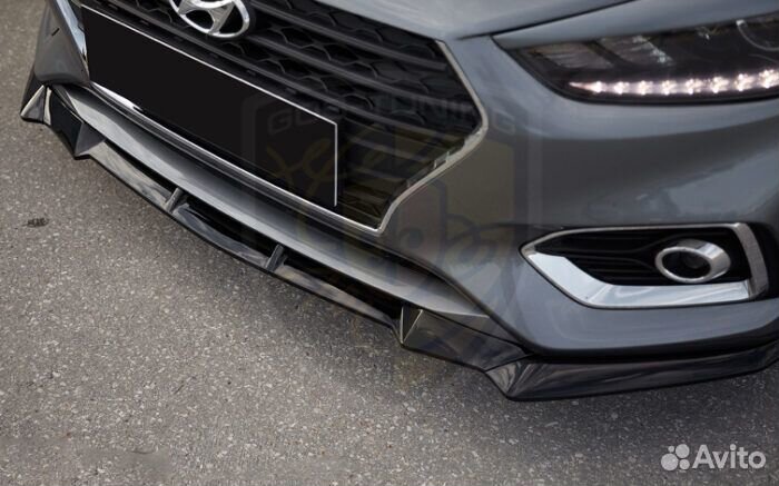 Передняя накладка Элерон на Hyundai Solaris 2