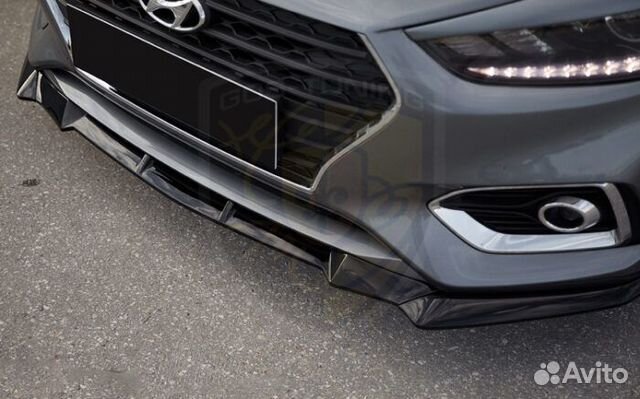 Передняя накладка Элерон на Hyundai Solaris 2