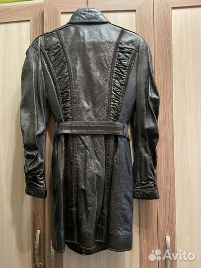 Плащ кожаный р.XS