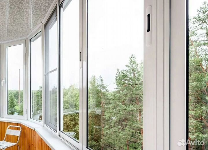 Остекление алюминиевое с отделкой