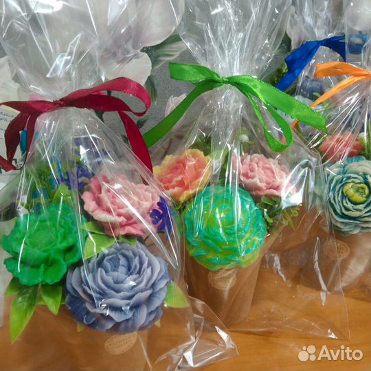 Мыльные букеты ручной работы