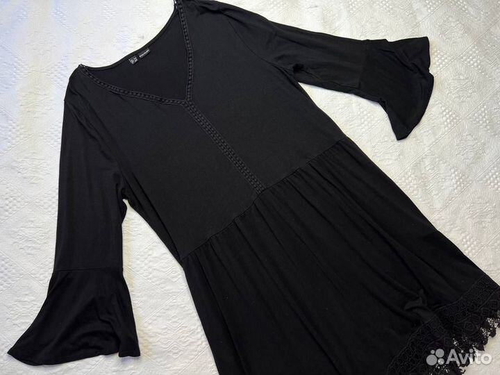 Черное платье с кружевом р.52 54