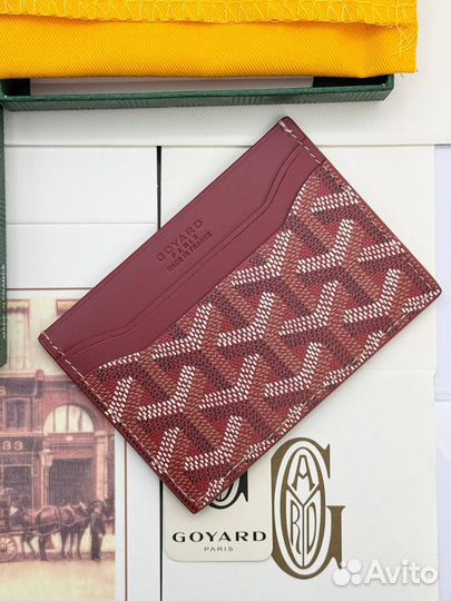 Картхолдер Goyard Saint-Sulpice бордовый