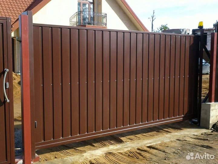 Откатные ворота в коттедж 4000*2000