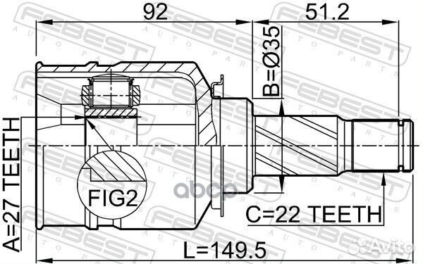 ШРУС внутренний opel corsa D 2006- 1811-Z14 Febest