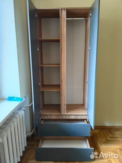 Хелен Шкаф 800 мм Графит Двухстворчатый