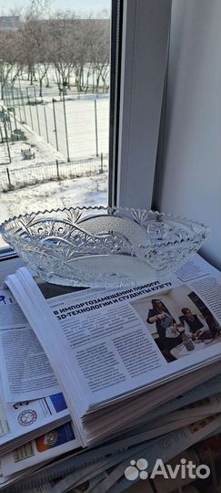 Салатник ладья хрустальная