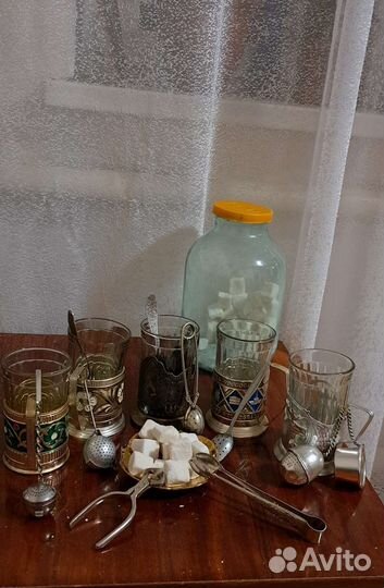 Подстаканники СССР, ситечки, ложки, стаканы СССР