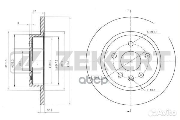 Диск торм. зад. Chevrolet Cruze (J300 J305 J3