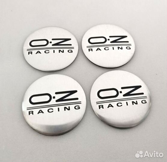 4шт OZ Racing комплект наклеек 56мм серебро