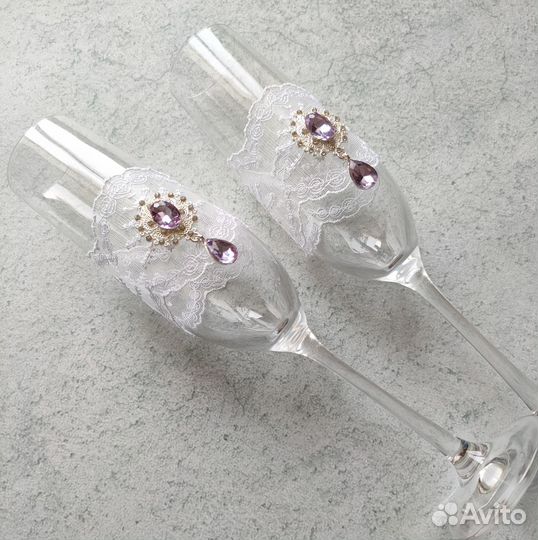 Свадебные бокалы ручной работы в наличии