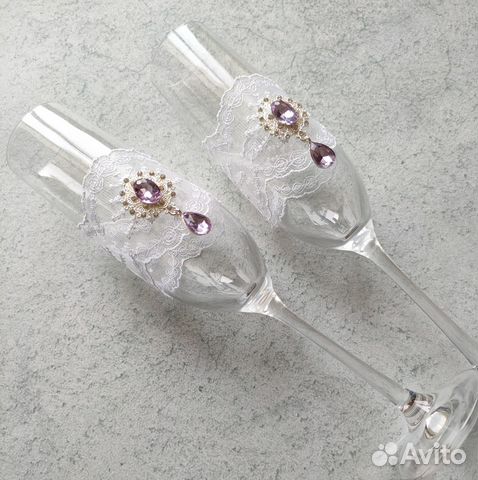 Свадебные бокалы ручной работы в наличии