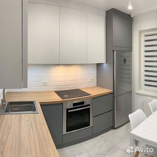 Угловая кухня матовая для дома