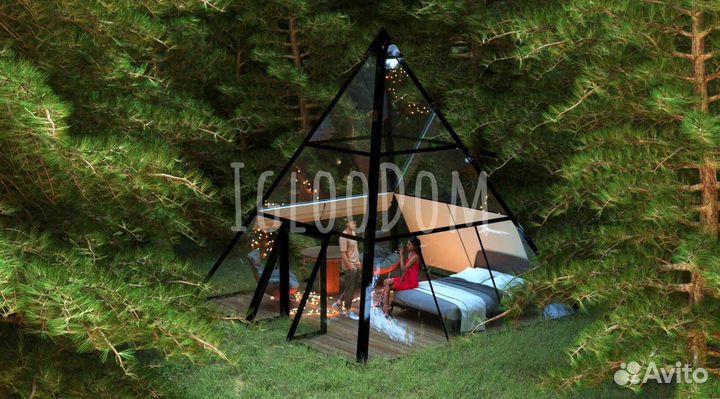 Панорамная беседка из стекла