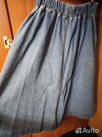 Джинсовая юбка с резинкой на поясе