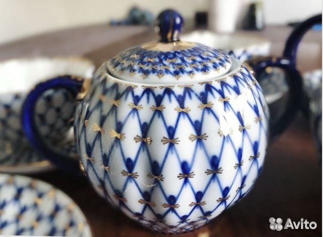 Сервиз тюльпан чайный Кобальтовая сетка ифз