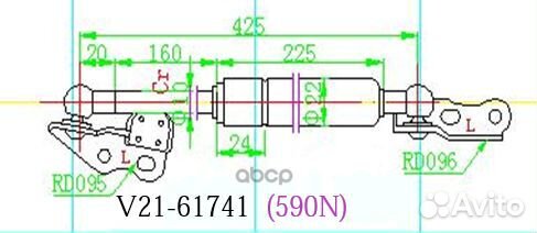 Амортизатор багажника jett V21-61741 V21-61741