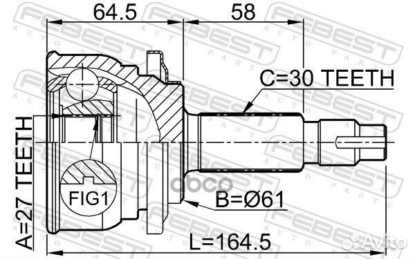 ШРУС наружный 27X61X30 toyota RAV4 05- 0110083