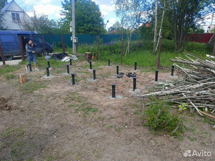 Монтаж (установка) винтовых свай под ключ