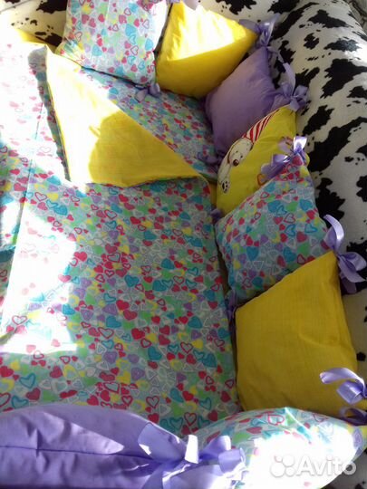 Комплект в детскую кроватку для девочек и мальчико