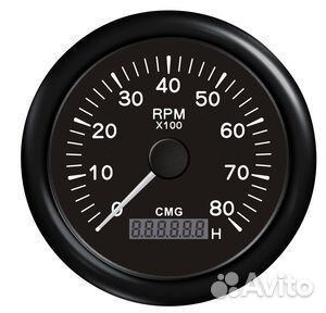 Тахометр с счёт моточасов чёрн с чёрн окант 85 мм