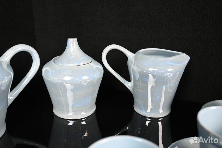 Перламутровый кофейный сервиз старинный