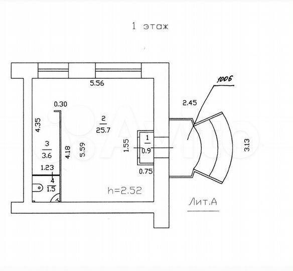 Помещение 31,7 м²