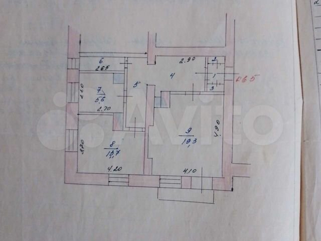 2-к. квартира, 56 м², 2/2 эт.