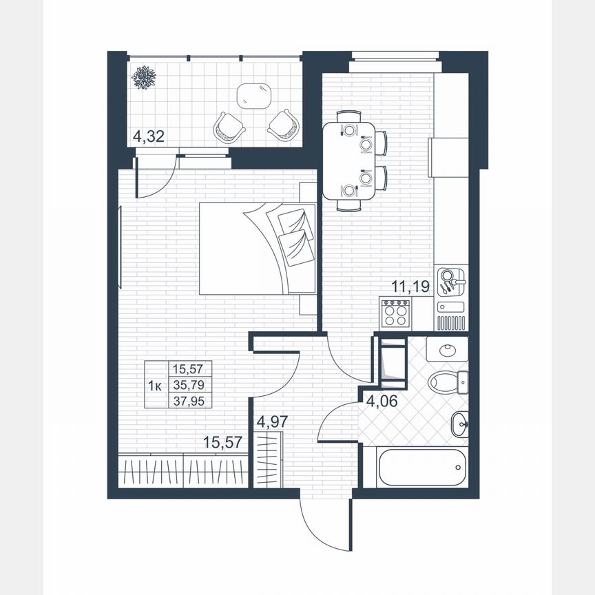 1-к. квартира, 35,5 м², 5/9 эт.