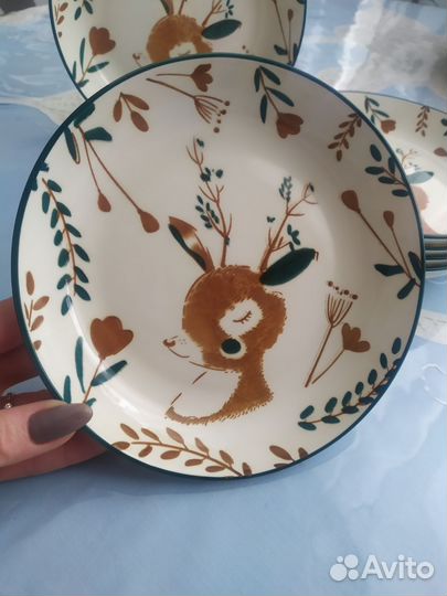 Тарелка олень керамика 18 см