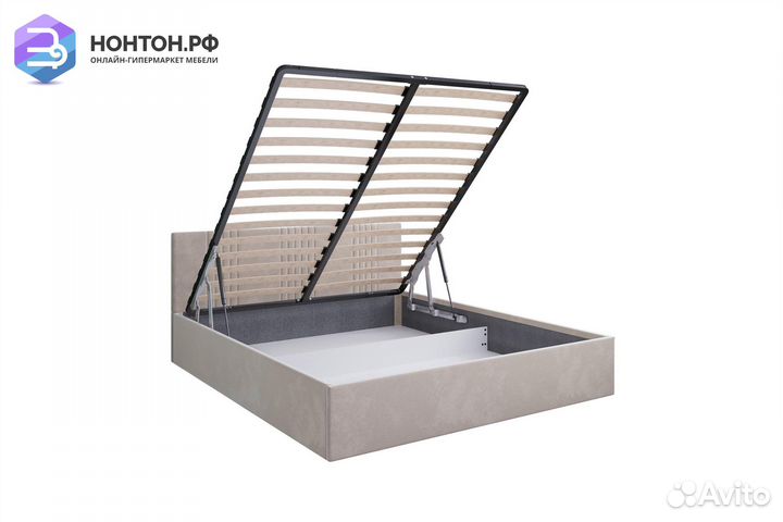 Кровать Амелия велюр бежевый