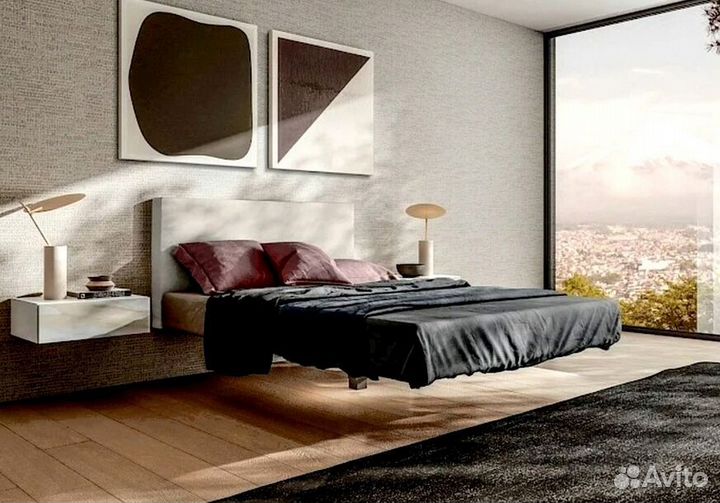 Парящая кровать с подсветкой