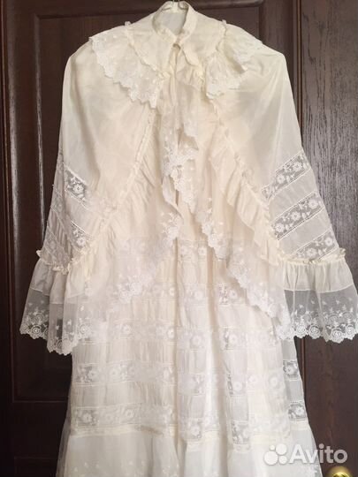 Крестильный антикварный винтажный набор младенца