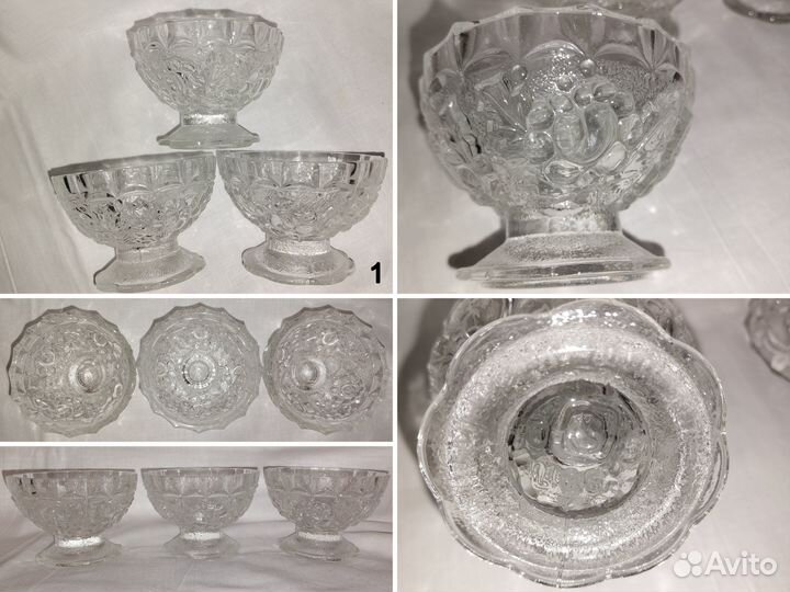 Розеточки чашки блюдца рюмка СССР винтаж стекло