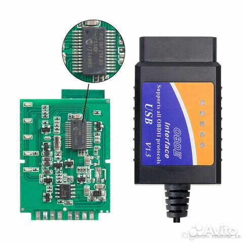 Сканер адаптер OBD2 ELM327 чип PIC18f25k8 v1.5 USB