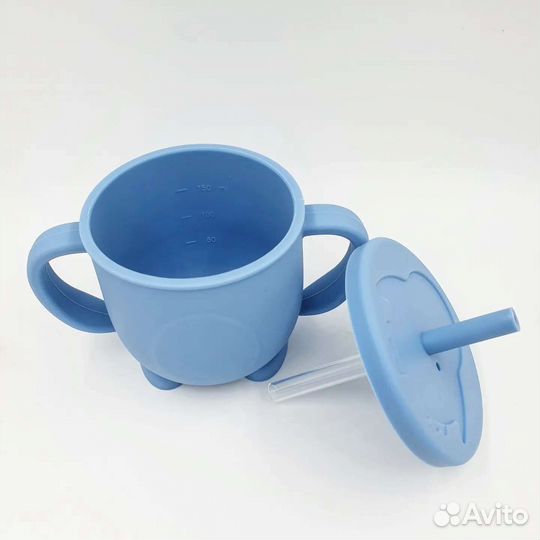 Поильник-непроливайка с трубочкой силиконовый