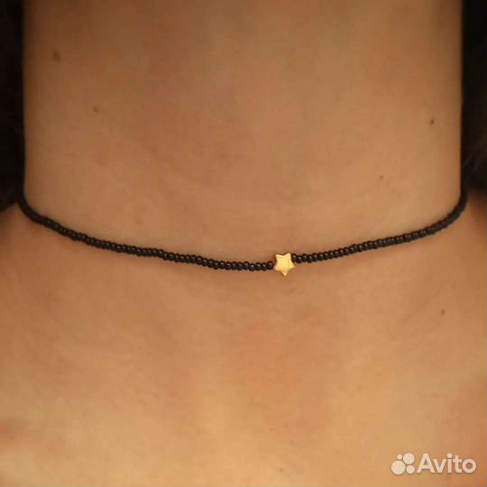 Чокер из бисера со звездой (ожерелье из бисера)