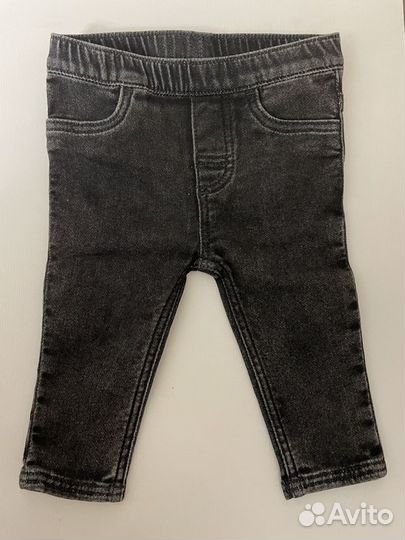 H&M джинсы стреч на резинке унисекс р.68