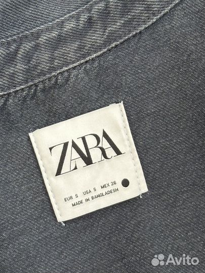 Джинсовая рубашка zara s